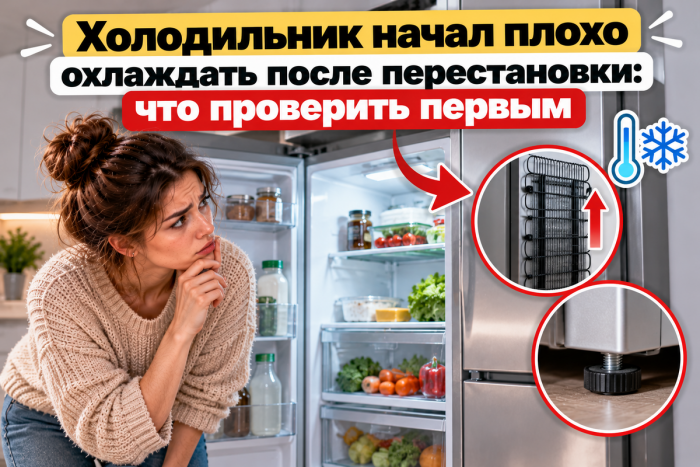 Холодильник начал плохо охлаждать после перестановки: что проверить первым Холодильник начал плохо охлаждать после перестановки: что проверить первым