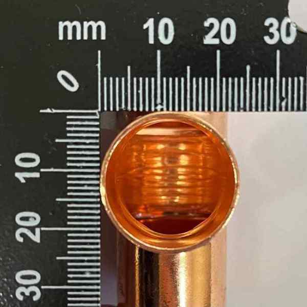Тройник медный 7/8" 22,22мм