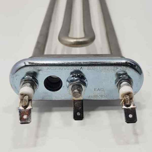 ТЭН стиральных машин 2,0 кВт Bosch 640435, 488731 с отверст. под датчик, буртом, L245, Kawai