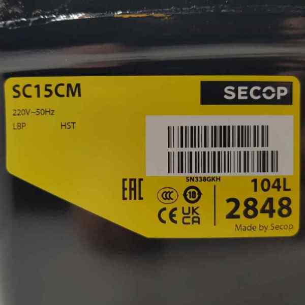 Компрессор SECOP SC15CM R-22 (548Вт/-23.3°C; 15.3cm3)