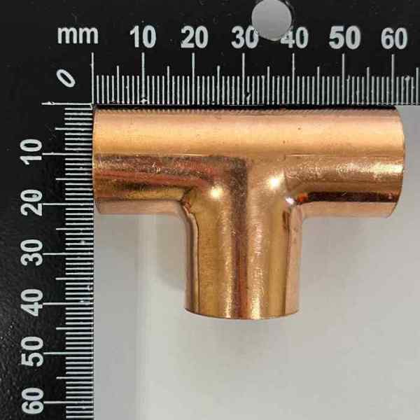 Тройник медный 7/8" 22,22мм