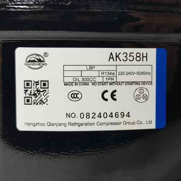 Компрессор Wansheng AK358H R-134 (358Вт/-23.3°C)