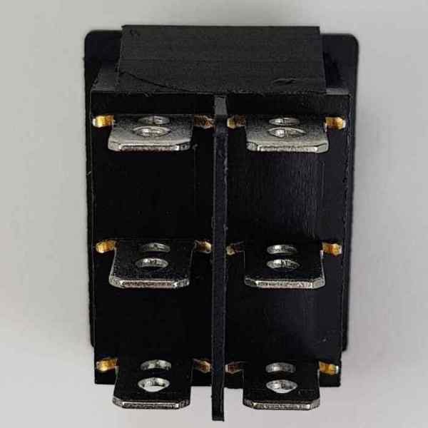 Выключатель-клавиша 6 контактов, зеленый (16А/250V) 