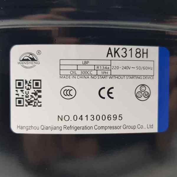 Компрессор Wansheng AK318H R-134 (318Вт/-23.3°C)